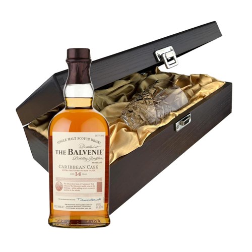The Balvenie Caribbean Cask 14 Year Old Whisky In Luxury Box With Royal Scot Glass
